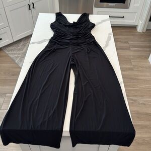 R & M Richards Black Ruched Jumpsuit 16